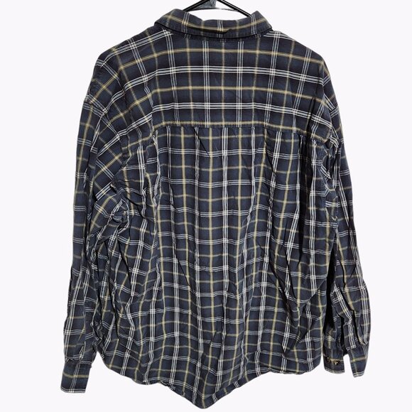 Arizona Jean Company Button Front Shirt Mens Size XL Blue Plaid Long Sleeve - Picture 2 of 3